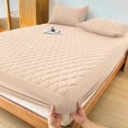 thumbnail image 1 of MesaSe Christmas Gifts Home Essentials Layered Waterproof Mattress Protector (Without  And Pillow Insert) Soft And Comfortable Solid Color Bedding Mattress Cover Bedroom Light Blue, 1 of 5
