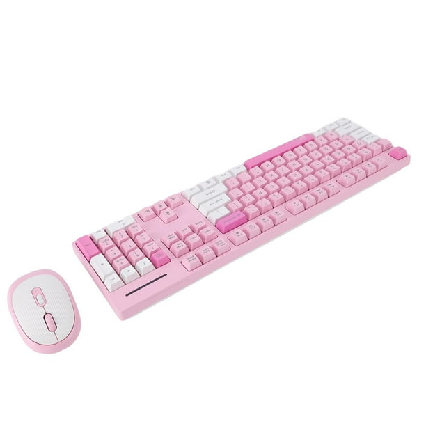 Combo De Teclado Y Mouse Inalámbrico, 2.4g Conjunto De Mouse Inalámbrico De Teclado Con Enchufe De 10 M De Rango Y Reproducción De Diseño Ergonómico Modo De Suspensión