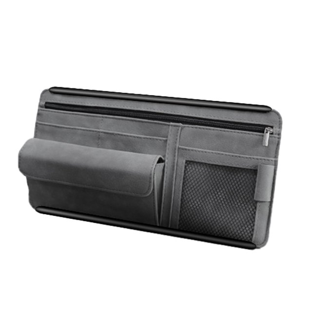Organizador de visera para coche, estuche para gafas, bolsa de almacenamiento, soporte para notas
