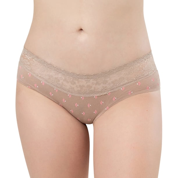Paquete de Pantaletas Adda Lingerie Modelo Courtney, en Algodón sin costuras, cintura de encaje