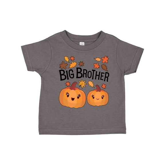 Inktastic Big Brother Pumpkins with Fall Leaves Boys Toddler T-Shirt