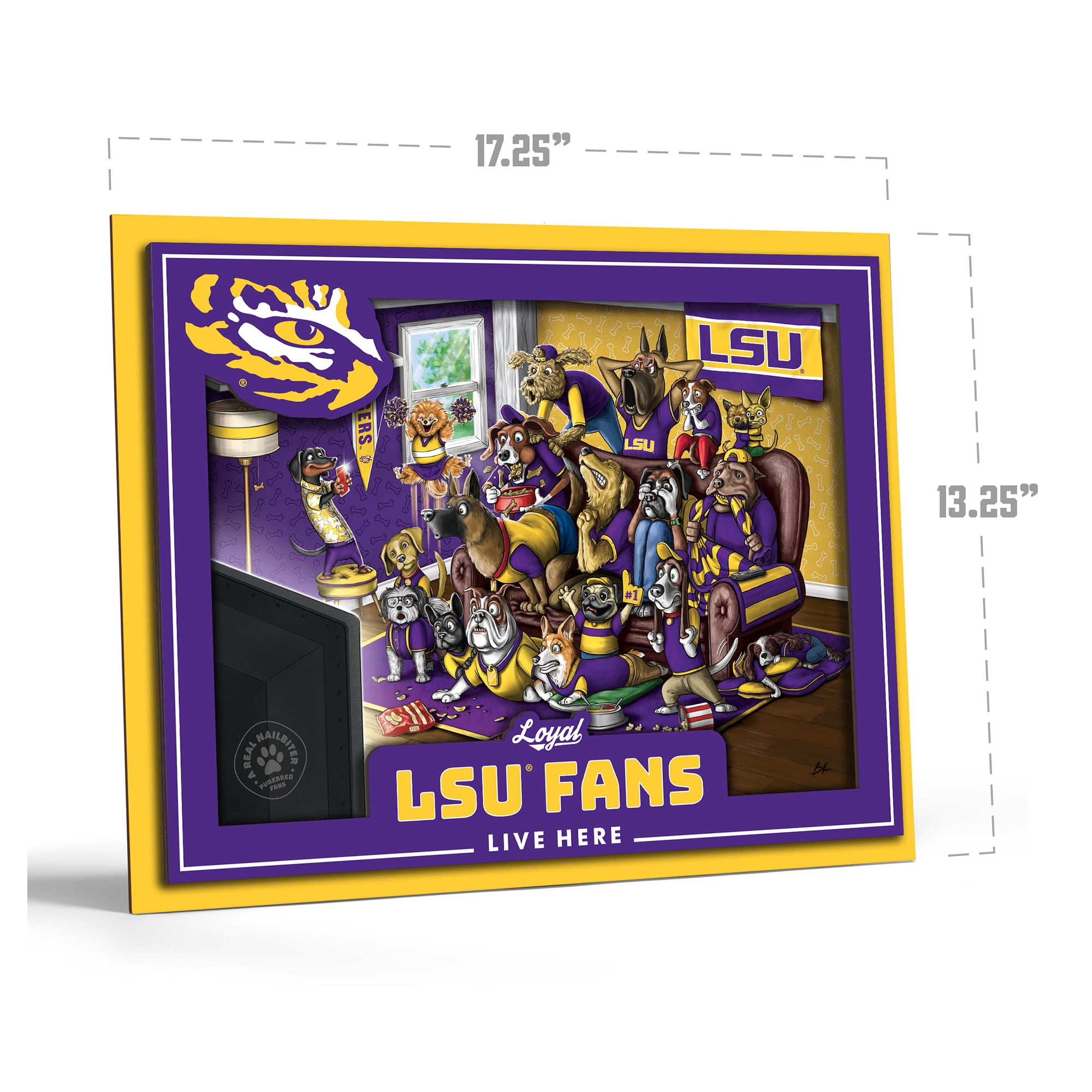 IDNA LSU Tigers 13.25" x 17.25" Purebred Fans Wall Art