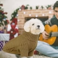 thumbnail image 5 of Zhuge Small Dog Turtleneck Pullover Sweater, Thick Cable Knit Cold Weather Clothes for Chihuahua, Pug & More, XS, Khaki, 5 of 5