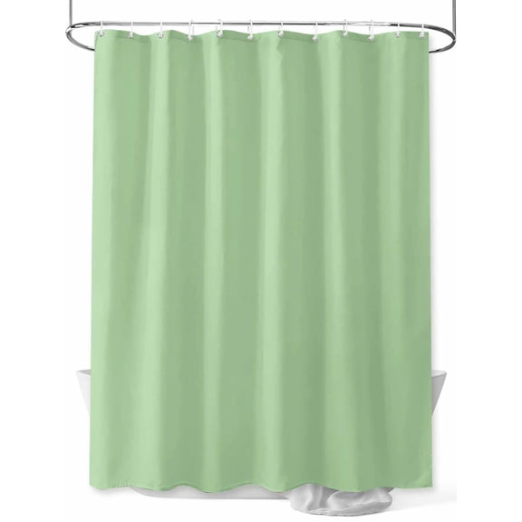 Abstract Solid Color Shower Curtain, Simple Avocado Low Saturation Waterproof Shower Curtain Set with 12 Hooks Lightweight Washable Fabric Shower Curtains for Bathroom 48x72 Inches