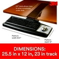 thumbnail image 5 of 3M, MMMAKT90LE, Easy Adjust Keyboard Tray with Standard Keyboard and Mouse Platform, 1, Black, 5 of 5