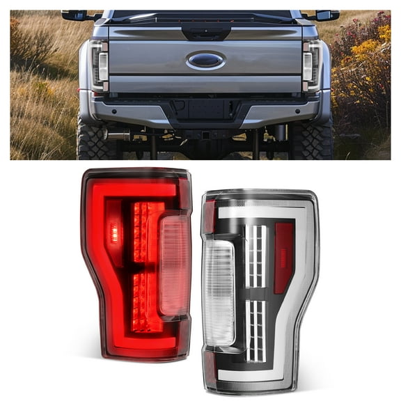 KOJEM Tail Light Brake Lamp Left Driver Side Compatible with 2017-2019 Ford F-250 F350 F450 Super Duty Clear Lens Black Housig