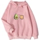 thumbnail image 1 of Bonitas sudaderas con capucha de dibujos animados de pan vegano de aguacate para mujer, color rosa XXL Jormftte WMZY-667-23, 1 of 7