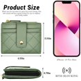 thumbnail image 3 of Cartera para Mujer, Tarjetero para Mujer, Monedero pequeño con Bloqueo RFID, Monedero pequeño y Lindo con Bolsillo de Cuero para Mujeres, niñas, Mini Monedero Corto para Mujer, Verde, 3 of 5