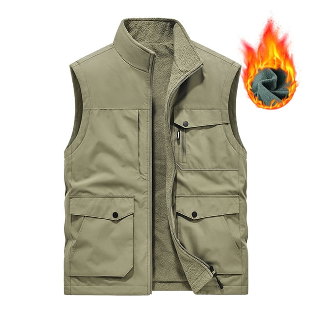 LOVZFMLL Jackets for Men's Work Clothes Jacket Solid Color Stand Collar Multiple Pockets Outdoor Sports Photography Coat