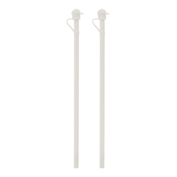 Unique Bargains 2 Pcs Durable Replacement Straw and Cover Beige Silicone