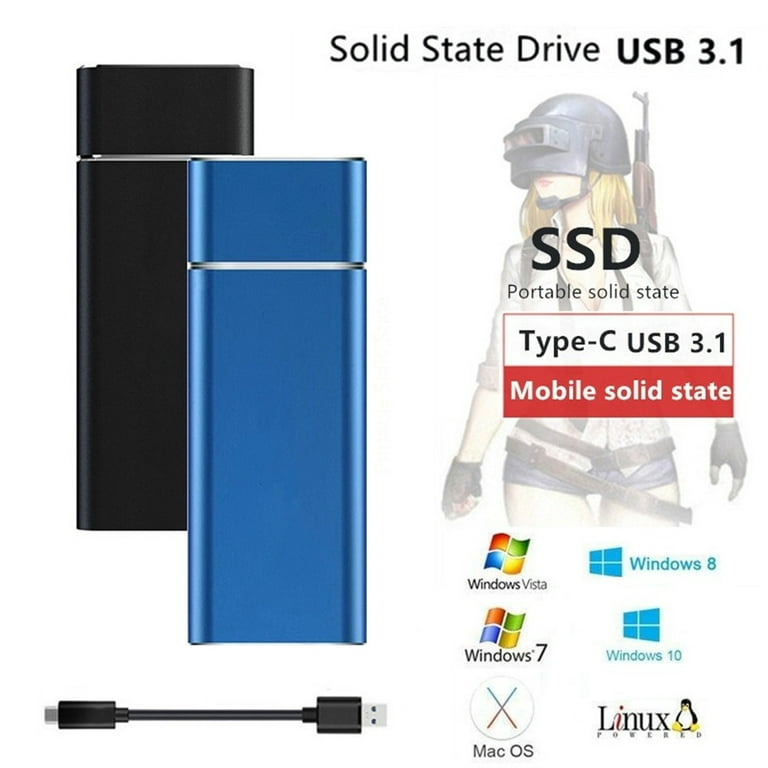 Ni Kritik reductor Aerfas Mini Portable 6TB External Hard Drive SSD – USB 3.1 Compatible with  PC Mac Desktop PC Systems - Walmart.com