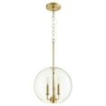 thumbnail image 2 of 873-3-80 Quorum Lighting 3 Light Globe Pendant in Crystal style - 12 inches wide by 14 inches high-Aged Brass Finish    -Traditional Installation, 2 of 4