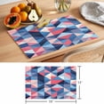 thumbnail image 6 of Blue Pink Abstract Art Placemats Set of 4 Geometric Modern Art Place Mats Indoor Wipeable Table Mats Washable Cloth Dining Table Placemats for Kitchen Holiday Party Home Decor 13x19 Inch, 6 of 9