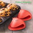 thumbnail image 2 of Gants de Four en Silicone pour Cuisine, 1 Paire de Gants de Cuisson Rouges, Poignées Pincées Résistantes à la Chaleur et Antidérapantes, 2 of 5