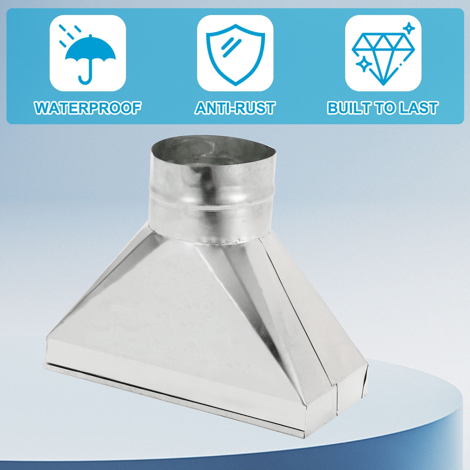 Uxcell 10" x 4" x 4" Straight Register Boot, Galvanized Steel Transition Rectangular to 4" Round Duct Transition Fitting for Connecting Floor Register Grille HVAC Duct Fittings
