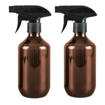 Djiypn 2-Pack Leakproof Spray Bottles (300ml/10oz) - Fine Mist & Jet Stream | Refillable Plastic Bottles for Hair Styling, Plant Misting, Cleaning Solutions (Brown)