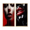 thumbnail image 2 of Designart "Sensuous Red Glamour Woman Portrait" Fashion Woman Framed Wall Art Set Of 2 - Glam Red Gallery Wall Frame Set For Home Decor, 2 of 6