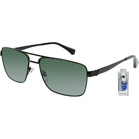 Emporio Armani EA2019 300171 Matte Black/Gray Green Sunglasses Bundle-2 Items