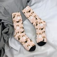 thumbnail image 5 of Rateoe Beagle Dog On Brown for Women Casual Calf Socks - Cute Crew Socks - Thin Soft Above Ankle Socks Size 5-11, 5 of 6