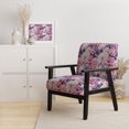 thumbnail image 2 of Designart "Purple Springtime Bloom III" Chaise d'Appoint Florale Rose - Fauteuil de Cottage pour Salon, 2 of 7