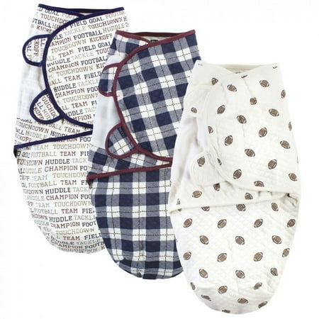 UPC: 0660168175639 | Hudson Baby Infant Boy Quilted Cotton Swaddle Wrap 3pk Football 0-3 Months