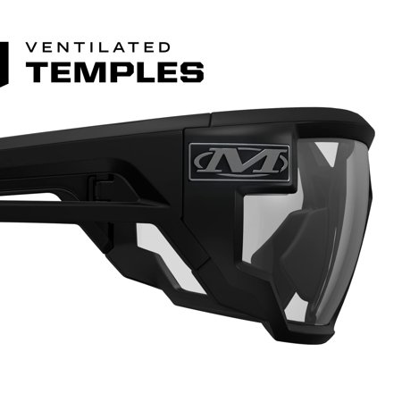 Mechanix Wear:Vision Type-X 安全メガネ 先進的な曇り止め 傷防止 ブラックフレーム メガネ保護メガネ 軽量 通気性 テンプ