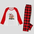 thumbnail image 3 of Family Matching Christmas Pajamas with Red Plaid Pants and Holy Cow Design, Sizes NB to 6XL with Pet Outfit, 3 of 7
