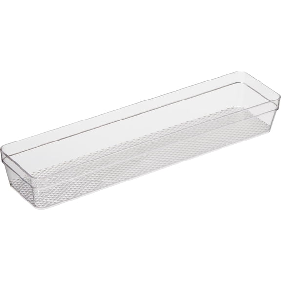 Clear Drawer Organizer - 3" x 12.5" - Ideal for Organizing Kitchen Drawers, Office, Desk, Silverware, Kitchen Utensils, Cosmetics and Bathrooms