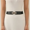 thumbnail image 5 of IQOGKRN Women's Elastic Wide Waist Belt with Buckle Stretchy Cincher for Dresses & Coats Black4 One Size, 5 of 8