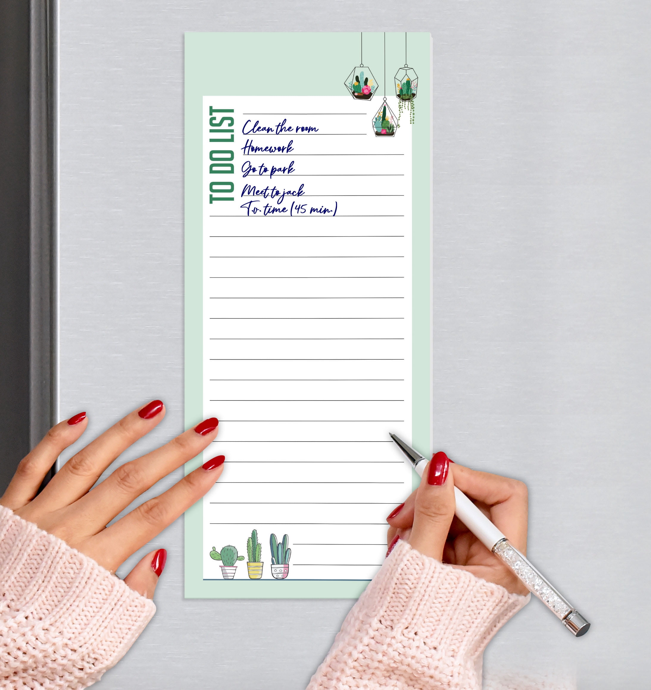 Inkdotpot Pack of 3 Magnetic Fridge To-Do List Notepads- Magnetic Memo Pads For Refrigerator-(50 Sheets Each)-HL