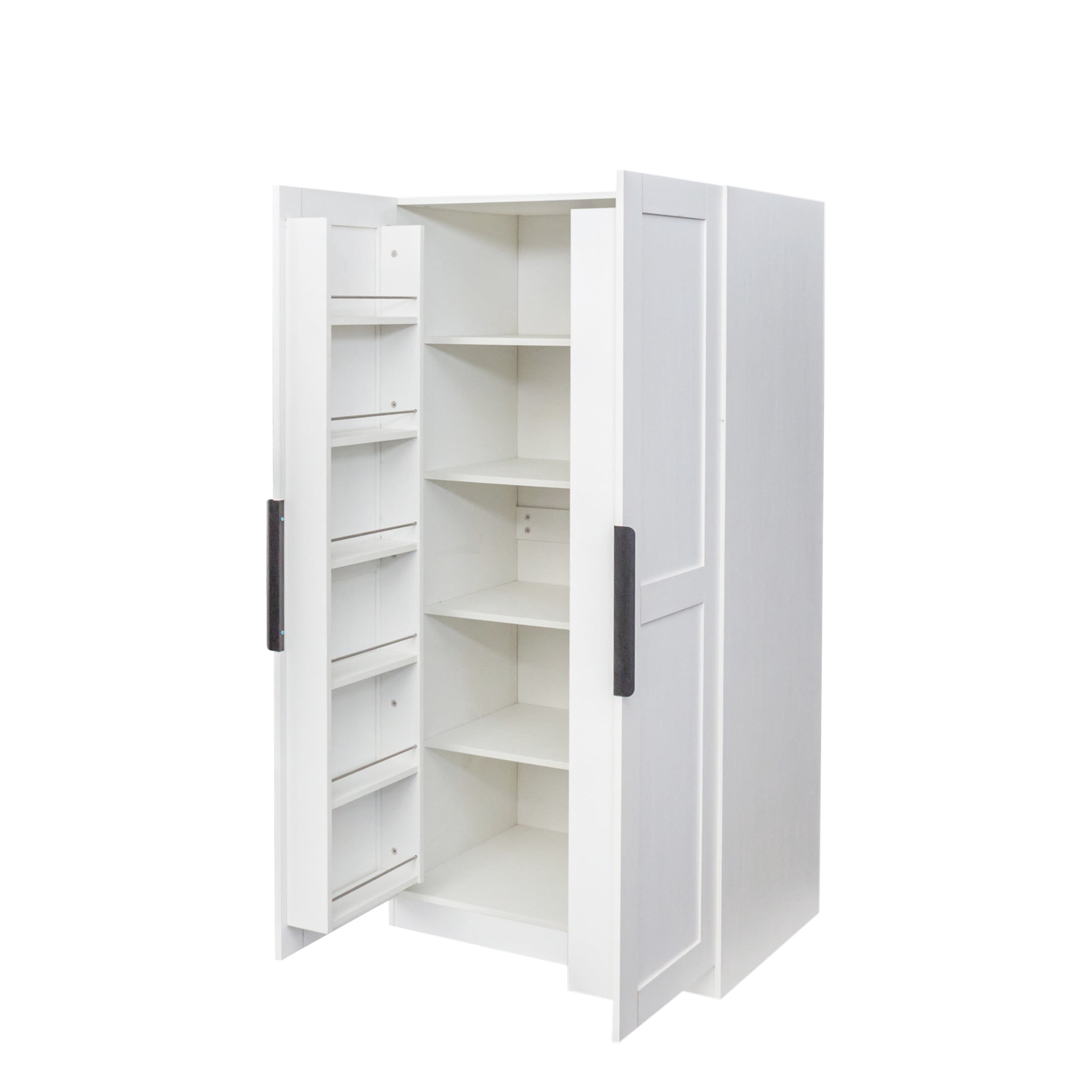 Noble House Kitchen Pantry Storage Cabinet, Freestanding Buffet Sideboard with Doors & Shelves, for Dining Room, White