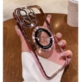 thumbnail image 4 of Clear Case for iPhone 15 Pro Max Case [Compatible with Magsafe] [Built-in Camera Protector] Soft TPU Shockproof Protective Plating Design Phone Case for Women Girls 6.7 in, Pink, 4 of 6