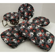 Skulls Webs & Roses Reusable Fabric Bowl and Casserole Pan Covers by Penny's Needful Things (3 Bowl Covers)