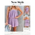 thumbnail image 7 of STARVNC Women Spaghetti Strap Pleated Sleeveless Mid-Waisted Shorts Jumpsuit, 7 of 7