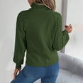 thumbnail image 5 of Sweaters for Women 2025 Fall Winter Long Lattern Sleeve Turtleneck Knitted Sweater Jumper Top Womens Pullover Sweaters, 5 of 8