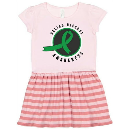 

Inktastic Celiac Disease Awareness Green Ribbon Gift Toddler Girl Dress