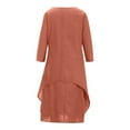 thumbnail image 5 of JINMGG Womens Plus Size $5 Women's Fashion Plus Size Round-Neck Solid Long Dress Helf Sleeve Buttons Dress Pink XXXXL, 5 of 5