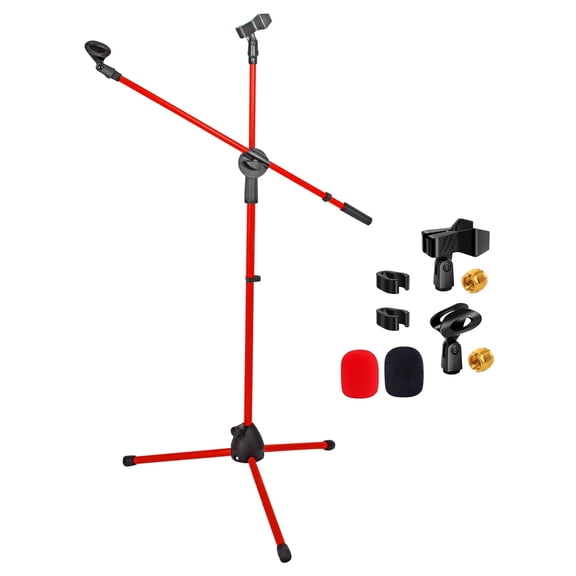 5 Core Mic Stand Floor Height Adjustable Tripod Microphone Stands w Extending Telescoping Boom Arm