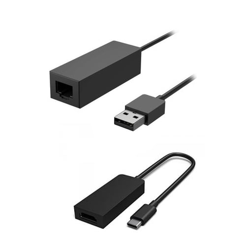 Microsoft Black Surface USB-C to Ethernet and USB Adapter 