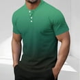 thumbnail image 2 of Summer Fashion Plus Size Tops for Men Short Sleeved Button Round Neck Casual Solid Color Top, 2 of 6