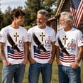 thumbnail image 4 of Men's Faith Patriotic Graphic T Shirt Eagle American Flag Christian Casual Short Sleeve Tee for Men, 4 of 6
