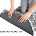 thumbnail image 3 of Gray and White Geometric Lattice Pattern Hot Yoga Mat Towel Non Slip for Hot Yoga - Quick-Drying Yoga Mat Cover with 4 Corner Pockets with Travel Bag - Hot Yoga Towel Non Slip 70"x26", 3 of 6