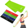 Yoassi Set of 5 Exercise Loop Resistant Stretch Bands Mat with Carrying Bag for Workout, Stretching Training, Home Fitness, Core Strength, Yoga, Balance, Gym, Legs Butt Arms, Pilates Physical Therapy