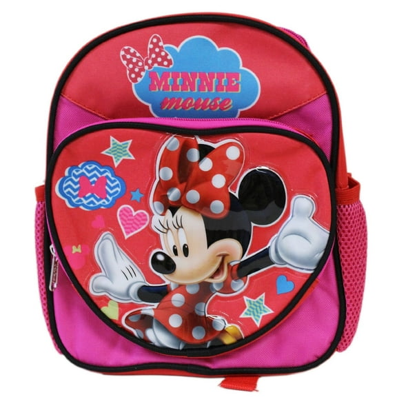 Mini Backpack - Disney - Minnie Mouse - Heart Red 10" School Bag New 641399