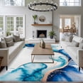 thumbnail image 3 of Abstract Art Large Area Rugs 6x9 ft Watercolor Blue Water Wave Gradient Modern Washable Rug Non Slip Indoor Carpet Absorbent Floor Mat for Living Room Bedroom Dining Room, 3 of 9