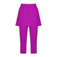 thumbnail image 6 of Horkkom Athletic Skirts Women Elastic Waist Capris Skirted Leggings Solid Color Stretch Yoga Pants Pink S, 6 of 6