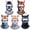 Set-a, variant on Funny 3D Printed Animal Ski Mask, Balaclava Face Cover with Ears Stretchable Hood Wraps the Head and Neck During Snow Sports, Cycling, Festivals, and Costume Events