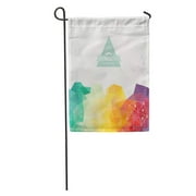 LADDKE Blue Science Triangle Pattern Plenty Space Colorful Hipster Nature Cool Garden Flag Decorative Flag House Banner 12x18 inch