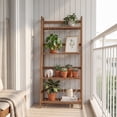 thumbnail image 2 of Gymax 4-Tier Bamboo Ladder Shelf Plant Display Stand Rack Bookshelf Natural, 2 of 10