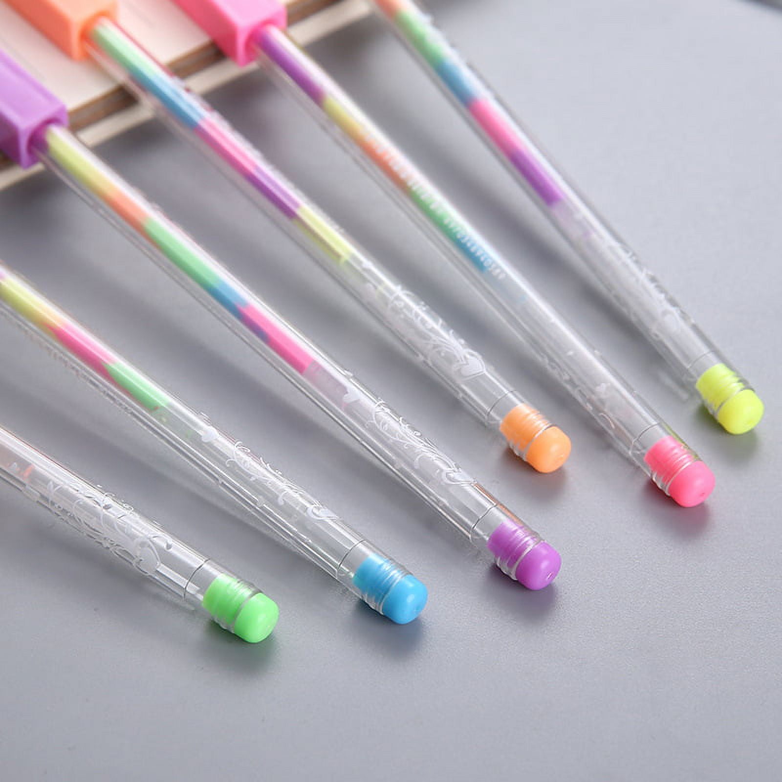 1x Rainbow Color Gel Pen 6 in 1 Colors Pens DIY Album Photo Fruity Decor 2023 Z3l4